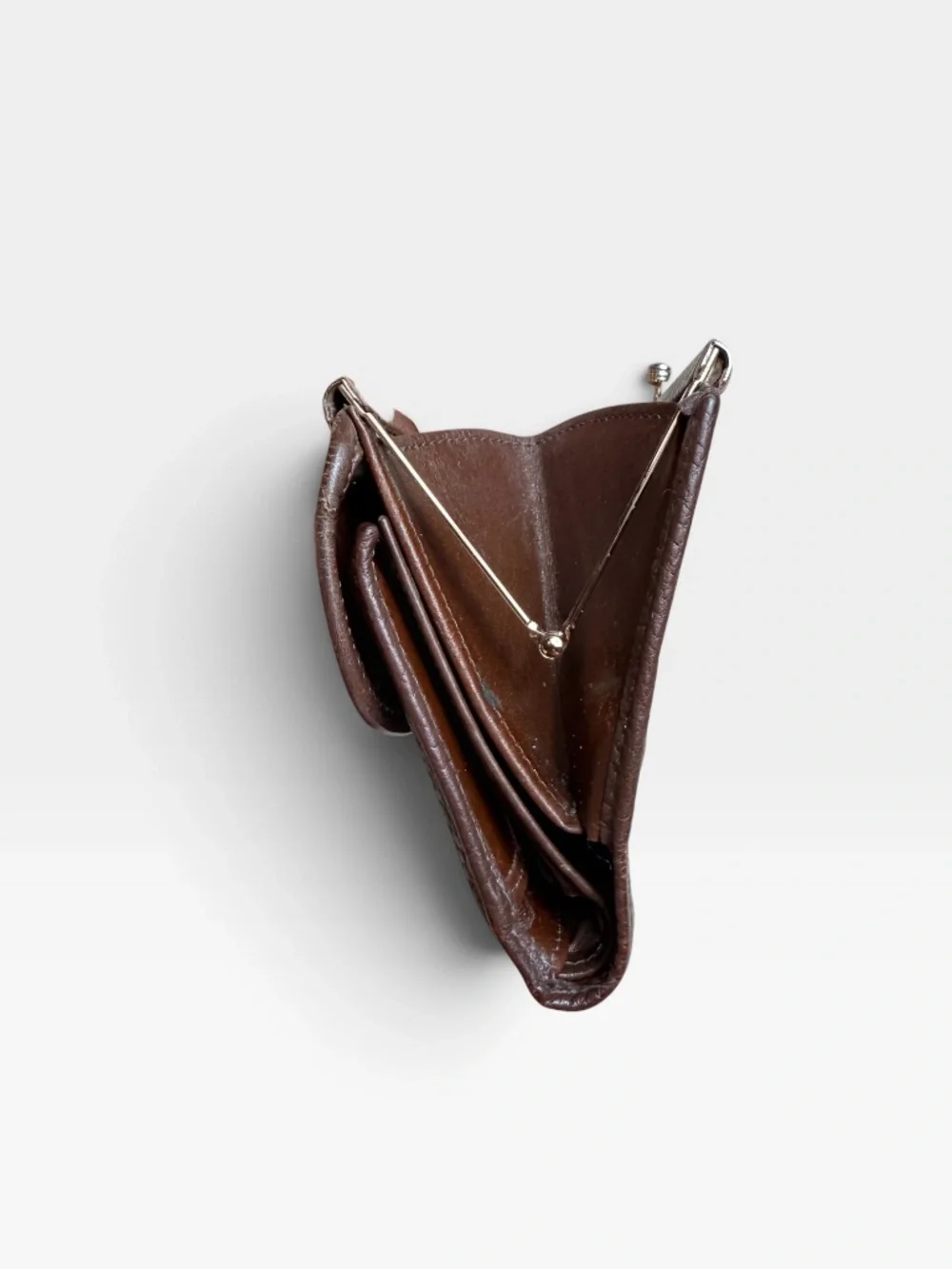 Dooney & Bourke All-Weather Leather kiss-lock Wallet Pebbled Leather Brown